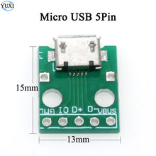 YuXi 2 шт. Micro USB Для DIP адаптера 5pin 5P гнездовой разъем B Тип PCB плата конвертер на мобильный телефон 2024 - купить недорого