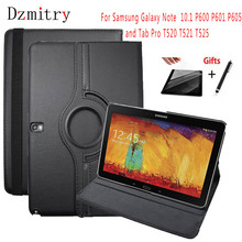 Capa 360 graus rotatória para samsung galaxy, capa com película + caneta para tablet samsung galaxy note 2014 edição 10.1 p605 p600 p601/tab pro 10525 t520 2024 - compre barato