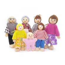1:12 wooden dolls for dollhouse girls furniture toy family pretend play toys miniature Baby doll for children gifts 2024 - buy cheap