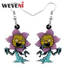 WEVENI-pendientes acrílicos con forma de flor de Halloween para hombre y mujer, aretes colgantes, Anime, joyería, fiesta caliente, regalo de abalorios 2018 2024 - compra barato