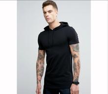 M-5xl con capucha para hombre, camiseta negra con capucha de manga corta, sudadera informal con capucha de algodón 100%, Tops de absorción de sudor, disfraces de verano 2024 - compra barato