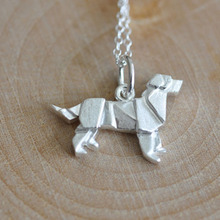 Labrador Retriever Origami Necklace Silver Golden Retriever Charm Pendant 2024 - buy cheap