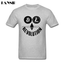 Men Bitcoin Litecoin Ethereum Crypto Revolution Summer Men O-Neck Print Fashion Slim Short Sleeve O Neck T-shirt 2024 - buy cheap
