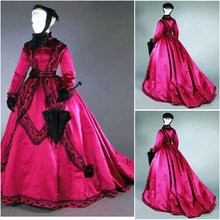 19 Century Vintage Victorian Dress 1860s Scarlett Civil War Southern Belle dress Marie Antoinette dresses US4-36 C-862 2024 - buy cheap