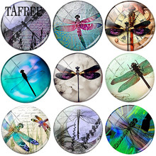 Tafree pequena libélula clipe arte imagem 25mm diy, cabochão de vidro domo amuletos para chaveiro colares acessórios de joias 2024 - compre barato