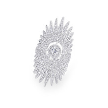 Anéis ajustáveis de luxo estilosos de alta qualidade com zircônia cúbica microempedrada anéis com revestimento de rotim para mulheres joias para festa de casamento 2024 - compre barato