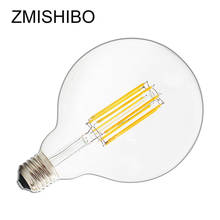 ZMISHIBO G125 LED Globe Bulb 110V 220V 8W E27 No Flicker Clear Glass Warm White 2700K Long Filament G120 Lighting For Pendant 2024 - buy cheap