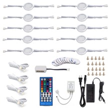 Aiboo-kit de luzes led para armário, 10 pacotes de luz, rgbw/rgbww, com teclas infravermelhas, sem fio 2024 - compre barato