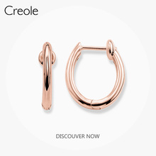 Hinged Hoops Earrings Rose Gold Color Classic,2019 Accessories Fashion Jewelry 925 Sterling Silver Daily Basics Gift For Women 2024 - buy cheap