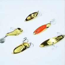 Sequoia Winter Mental Fishing Lure Set 5 Pieces Gold Yellow Pescaria Isca Artificial With Hooks Pesca Fishing Tackle Outside 2024 - buy cheap