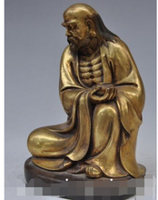 $ Старое ремесло $9 "Китайский, буддистский, бронзовый Arhat Damo Bodhidharma Dharma скульптура Будды, статуя (A0314) 2024 - купить недорого