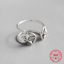 925 SterlingSilver Ring Retro Old Five-pointed Star Female Open Personality Ring 2024 - buy cheap