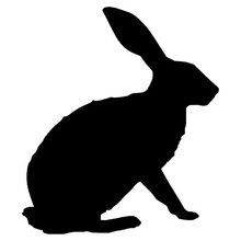 12.4*14.3CM Cute Erect ears Jack Rabbit Hare Car Sticker Decorative Funny Decal Car Styling Black/Silver C9-1726 2024 - buy cheap