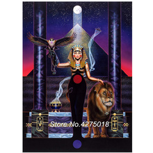 Pintura de diamante redonda inteiramente quadrada egípcia mulher, bordado com diamante de leão, ponto cruz 5d diy mosaico de strass arte de parede ygnavegante 2024 - compre barato