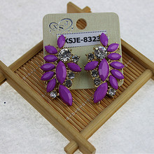 Brilliant purple popular noble lady jewelry wholesale engagement party girl of  flower type earrings free shipping! 2024 - buy cheap