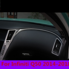 Co-пилотная перчатка коробка декоративная рамка, обшивка, накладка на перчатку ручка наклейки Авто-Стайлинг Панель рамка для Infiniti Q50 2014-2018 2024 - купить недорого