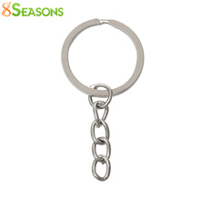 8Seaasons Iron Based Alloy Keychain Round Split Silver Color DIY Making Bulk Keyrings Jewelry Findings 51mm x 24mm, 100 PCs/Lot 2024 - buy cheap