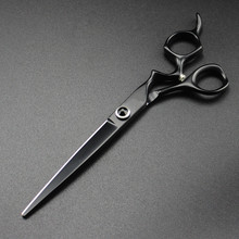 Japan 440c steel 7 inch black Pet dog grooming hair scissors cutting shears pet grooming thinning barber hairdressing scissors 2024 - buy cheap
