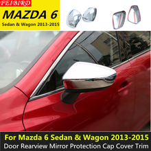 ABS Chrome Car Outside Door Rearview Mirror Cover Exterior Trim 1 pair For Mazda 6 Sedan & Wagon 2013 2014 2015 2024 - buy cheap