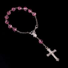 Rosário cristão de cristal de corte, 8mm, bracelete de cristal católico, rosário em acrílico, cruz de jesus 2024 - compre barato