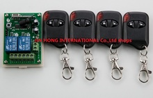 DC12V 2CH Controle Remoto Sem Fio Sistema de Interruptor de Controle bruxa 1 * Receptor + 4 * Transmissores para Aparelhos Portão do olho de gato Porta da garagem