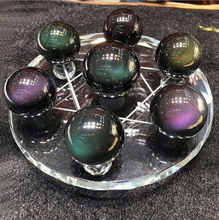 WBY---2017 525+++Natural Rainbow Obsidian ball seven array lucky talisman physical map 2024 - buy cheap