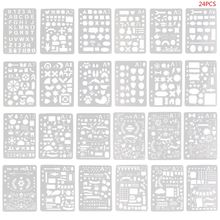 24Pcs Drawing Template Stencils Journal Notebook Diary Scrapbooking A5 DIY Stationery School Office Supplies 2024 - buy cheap