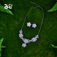 Be 8 hermoso diseño de flores collar colorido y juegos de pendientes de perno joyería nupcial de la boda para la mujer Bijoux Femme Ensemble S060 2024 - compra barato