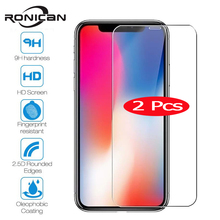 2 pçs vidro temperado para iphone 7 8 plus x xs max xr película protetora de tela para iphone 6s plus 5S protetor de vidro para iphone xs