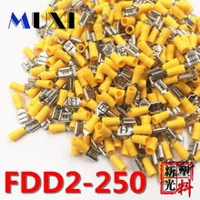 FDD2-250 Female Insulated Electrical Crimp Terminal for 1.5-2.5mm2 Connectors Cable Wire Connector 100PCS/Pack YELLOW 2024 - buy cheap