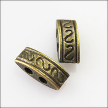 New 70Pcs Antiqued Bronze Color 2 Hole Spacer Beads Charms Connectors 4x10mm 2024 - buy cheap
