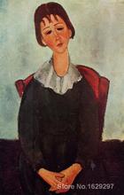 Girl on a Chair (aka Mademoiselle Huguette) Amedeo Modigliani reproduction art High quality Handpainted 2024 - buy cheap