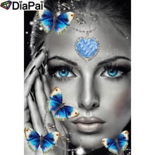 DIAPAI-pintura de diamante 5D DIY "mariposa belleza", cuadrados o redondos de imitación bordado de diamantes, estilo punto de cruz 3D, decoración, A18719, 100% 2024 - compra barato