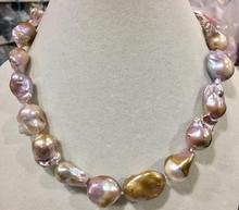Novo lindo colar de pérola barroco roxo keshi, colar de pérola 18 "aaa 15-22mm 36" 2024 - compre barato
