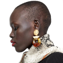 Vodeshanliwen ZA New Design Resin Dangle Earrings For Women 2018 Bohemia Gold Metal Statement Drop Earrings Accessories 2024 - buy cheap