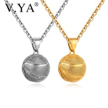 V.YA Hip Hop Basketball Necklaces For Lover New Style Stainless Steel Basketball Chain Gold Pendant For Men&Women Gift 2024 - buy cheap