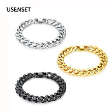 10MM Polished Bracelet Stainless Steel Bangles For Men Hip Hop Jewelry  Miami Cuban Link Chain Punk Gifts 2024 - buy cheap