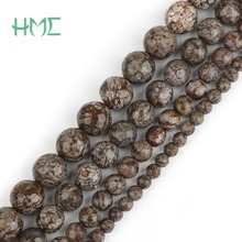 Hot Selling 4/6/8/10mm Faceted Natural Brown Snowflake Stone Round Ball Beads for DIY Necklace Bracelet Jewelry Making Findings 2024 - buy cheap