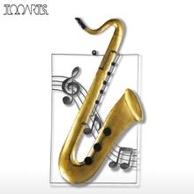 Tooarts Saxophone Musical Elements Figurine Ornament Modern Metal Home Decor Themed Wall Hangings Decor Instrument Craft Gift 2024 - buy cheap