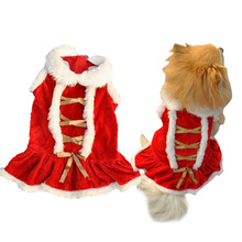 Vestido clásico de terciopelo para perros y gatos pequeños, falda de Mascota de Santa para cachorros, Chihuahua, Pomeranian, XS-L de disfraz de Navidad 2024 - compra barato