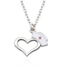 New 1Pcs Heart Pendants&Necklaces For Women Charm Pendants Stainless Steel Chains Nurse hat Choker Necklaces For Women Gifts 2024 - buy cheap