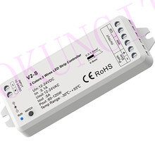 Controlador de barra de lámpara de temperatura de color de doble línea, 1Ch * 5A 12-24VDC, 2 cables WW + CW CCT CV, V2-S 2024 - compra barato