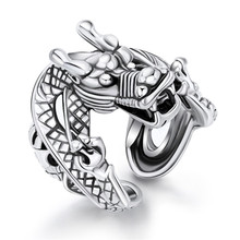 1 шт. модное крутое стереоскопическое Незамкнутое регулируемое кольцо в стиле панк винтажное серебряное кольцо для женщин и мужчин ювелирные изделия R193-T2-6 2024 - купить недорого