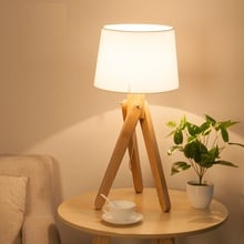 LukLoy Simple New Chinese Style Living Room Table Lamp Solid Wood Bedroom Bedside Study Eye Protection LED Rural Style Light 2024 - buy cheap