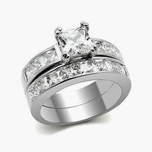 Size 5-10 profeesional Jewelry Vintage 10kt white gold Filled white AAA CZ Simulated stones  princess cut Wedding Ring Set gift 2024 - buy cheap