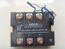 SA34020D трехфазное твердотельное реле постоянного тока в переменный ток SSR, входное напряжение 4-32 В постоянного тока, выходное напряжение 40-530 В переменного тока, 20 А 2024 - купить недорого