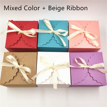 20 pcs 2 size color square box birthday party / wedding candy chocolate petal tea box accepts customization 2024 - buy cheap