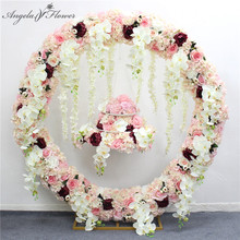 1m/2m artificial orchid flower row runner decor party wedding backdrop iron arch stand road lead wisteria rose peony orchid row 2024 - buy cheap