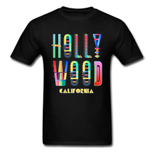 Camiseta de Hollywood de California para hombre, camisetas Artsy Funky, camisetas de Hip Hop, camiseta divertida colorida, ropa de diseño de recuerdo, venta al por mayor 2024 - compra barato