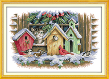 Bird house cross stitch kit aida 14ct 11ct count printed canvas stitches embroidery DIY handmade needlework 2024 - buy cheap